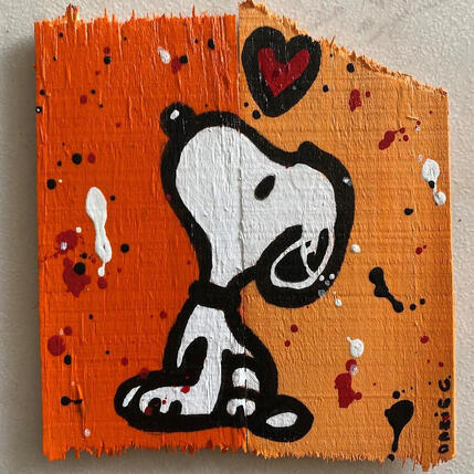 Peinture F1 Snoopy LOVE par Marie G.  | Tableau Pop-art Acrylique, Bois Icones Pop