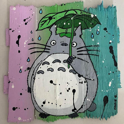 Painting F2 Totoro by Marie G. | Painting Pop-art Acrylic, Wood Pop icons