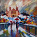 Peinture Niege sur Fourviere par Sheremet Ion | Tableau Impressionnisme Paysages Urbain Architecture Acrylique