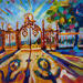 Peinture Eclat des Grilles d'Or par Sheremet Ion | Tableau Impressionnisme Paysages Urbain Architecture Acrylique