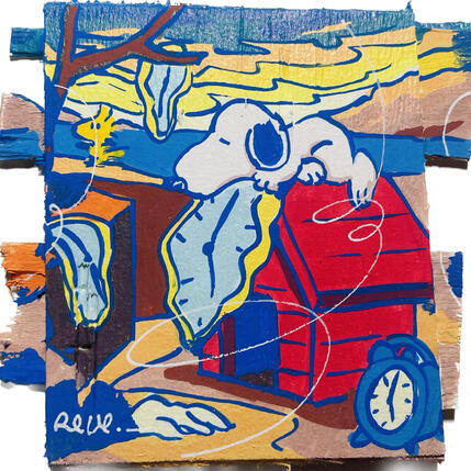 Painting Snoopy x Dali  by Revel | Painting Pop-art Acrylic, Upcycling Pop icons