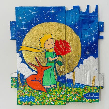 Painting Le bonheur tient dans une une rose by Revel | Painting