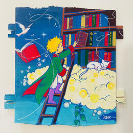 Peinture La bibliothèque des rêves  par Revel | Tableau