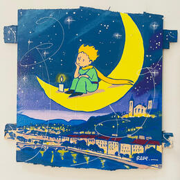 Peinture Une bougie sur la lune  par Revel | Tableau