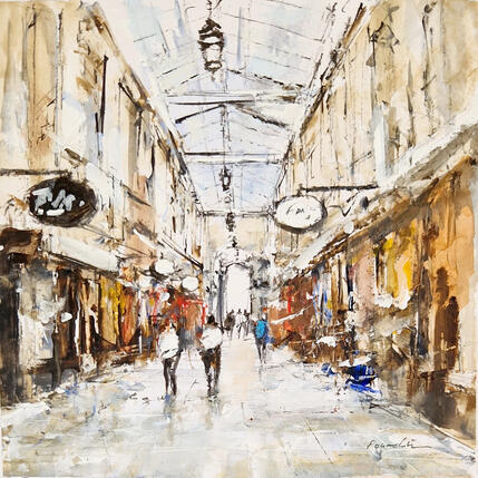 Painting passage de l'argue a lyon by Poumelin Richard | Painting