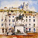 Painting facades bellecour by Poumelin Richard | Painting Figurative Landscapes Oil