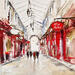 Painting passage a lyon by Poumelin Richard | Painting Figurative Landscapes Oil