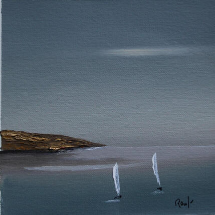 Painting Emotions marines 99 by Roussel Marie-Ange et Fanny | Painting Figurative Oil Marine, Minimalist