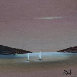 Painting Douceur marine 99 by Roussel Marie-Ange et Fanny | Painting Figurative Oil Marine, Minimalist