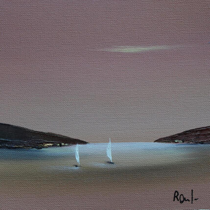 Peinture Douceur marine 99 par Roussel Marie-Ange et Fanny | Tableau Figuratif Huile Marine, Minimaliste