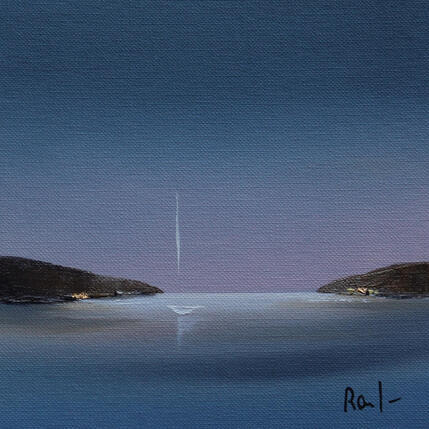 Painting Douce quiétude 99 by Roussel Marie-Ange et Fanny | Painting Figurative Oil Marine, Minimalist