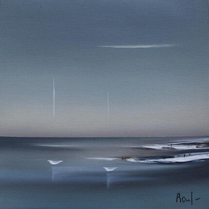 Painting Evasion marine 99 by Roussel Marie-Ange et Fanny | Painting Figurative Oil Marine, Minimalist, Pop icons