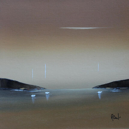 Painting Ambiance marine 99 by Roussel Marie-Ange et Fanny | Painting Figurative Oil Marine, Minimalist, Pop icons