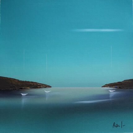 Painting Emotions marines 99 by Roussel Marie-Ange et Fanny | Painting Figurative Oil Marine, Minimalist