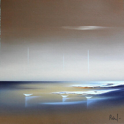 Painting Evasion 99 by Roussel Marie-Ange et Fanny | Painting Figurative Oil Marine, Minimalist