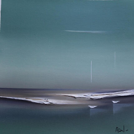 Painting Evasion marine 99 by Roussel Marie-Ange et Fanny | Painting Figurative Oil Marine, Minimalist