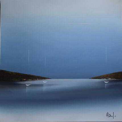 Painting Emotions marines 99 by Roussel Marie-Ange et Fanny | Painting Figurative Oil Marine, Minimalist