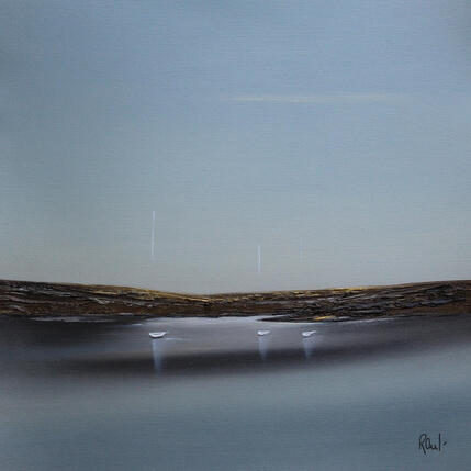 Painting Impression marine 99 by Roussel Marie-Ange et Fanny | Painting Figurative Oil Marine, Minimalist