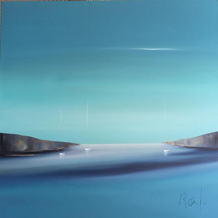 Painting Emotions marines 99 by Roussel Marie-Ange et Fanny | Painting Figurative Oil Marine, Minimalist