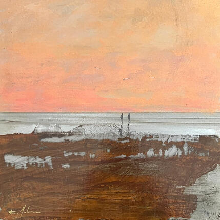 Gemälde Coucher de soleil  von Mahieu Bertrand | Gemälde Figurativ Metall Landschaften