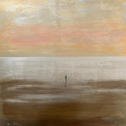 Painting Nocturne  by Mahieu Bertrand | Painting Figurative Metal Landscapes