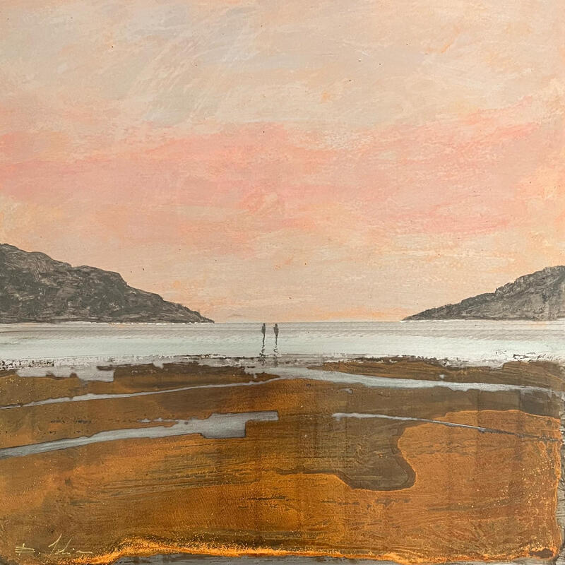 Painting Les Criques un soir by Mahieu Bertrand | Painting Figurative Landscapes Metal