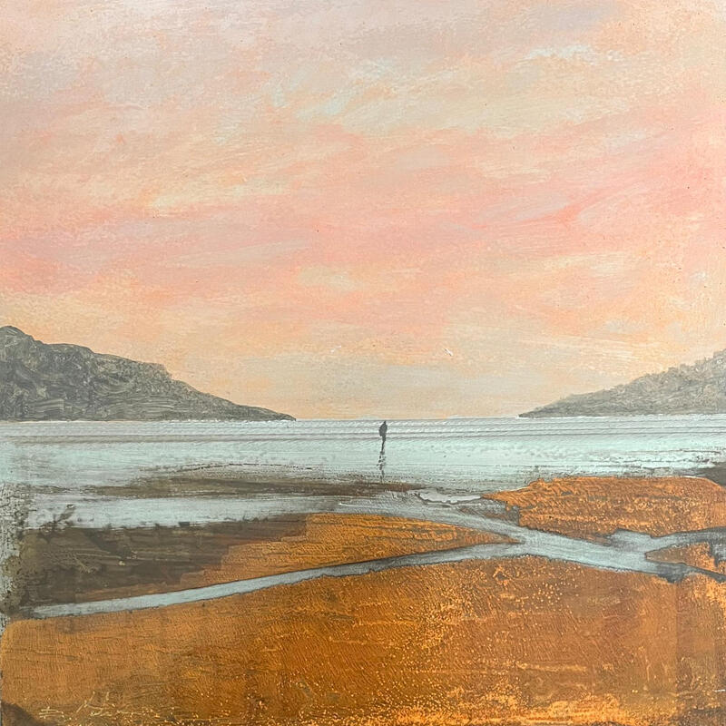 Painting Coucher de soleil by Mahieu Bertrand | Painting Figurative Landscapes Metal