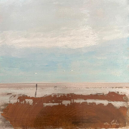 Painting Promenade by Mahieu Bertrand | Painting Figurative Metal Landscapes