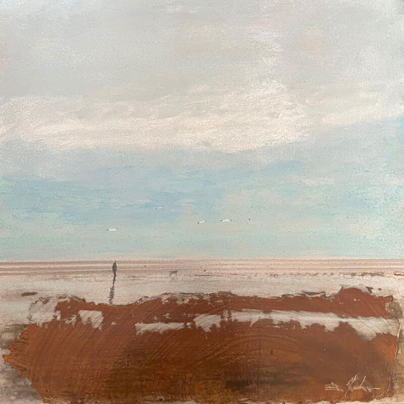 Painting Promenade by Mahieu Bertrand | Painting Figurative Landscapes Metal