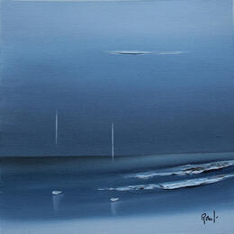 Peinture Emotions marines 101 par Roussel Marie-Ange et Fanny | Tableau Figuratif Huile Marine, Minimaliste