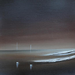 Peinture Evasion marine 101 par Roussel Marie-Ange et Fanny | Tableau Figuratif Huile Marine, Minimaliste