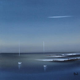 Peinture Ambiance marine 101 par Roussel Marie-Ange et Fanny | Tableau Figuratif Huile Marine, Minimaliste