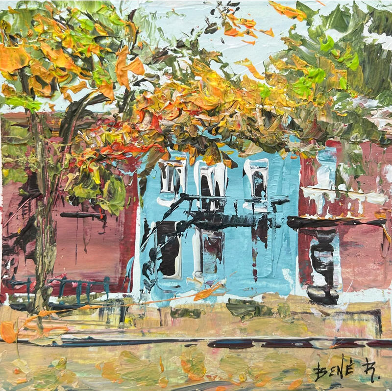 Painting Leaves on the wind by Rodrigues Bené | Painting