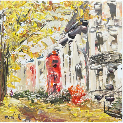 Painting City with fallen leaves by Rodrigues Bené | Painting Pop icons