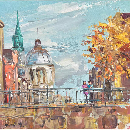 Painting The city wears autumn by Rodrigues Bené | Painting