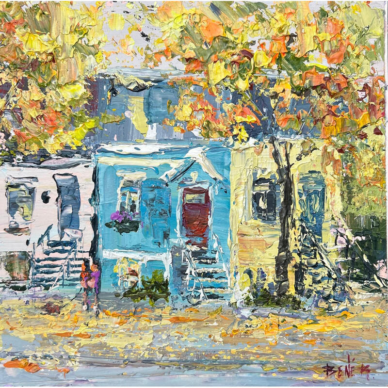 Painting The city between seasons I by Rodrigues Bené | Painting