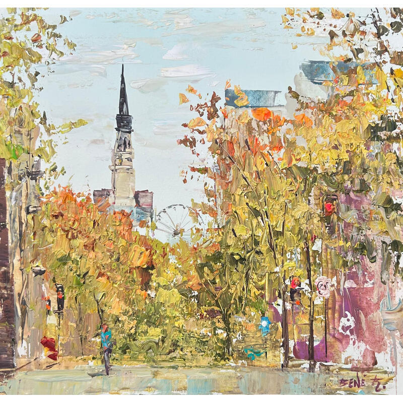 Painting Under the autumn leaves by Rodrigues Bené | Painting