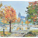 Painting Trees dressed in gold by Rodrigues Bené | Painting