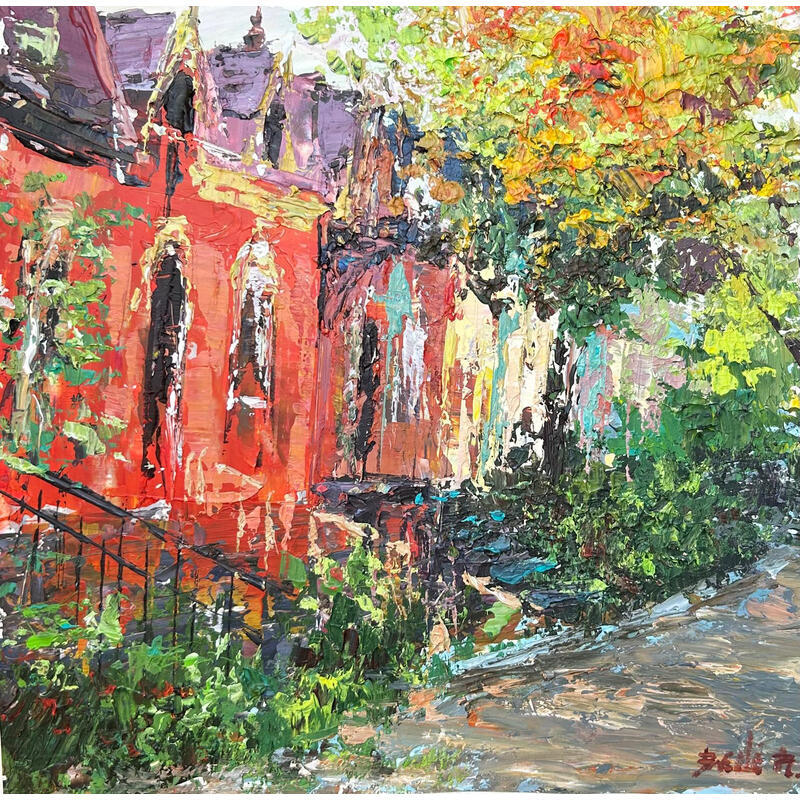 Painting Cozy windows of Montreal by Rodrigues Bené | Painting