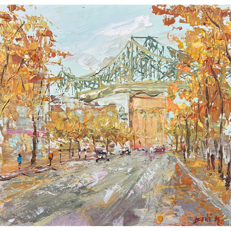 Painting Busy streets of Montreal by Rodrigues Bené | Painting