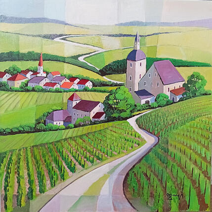 Painting BA96 LE CHEMIN DES VIGNES by Burgi Roger | Painting