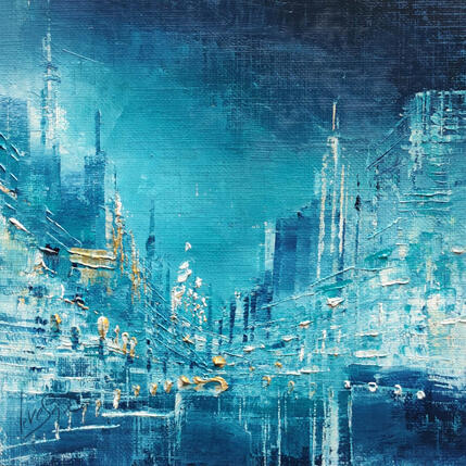 Gemälde Night in blue satin von Levesque Emmanuelle | Gemälde Öl