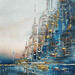 Painting Gold reflects by Levesque Emmanuelle | Painting Oil