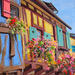 Painting And a beautiful day again in Alsace by Rasa | Painting Figurative Urban Acrylic