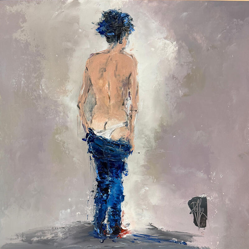 Peinture Juste un instant par Raffin Christian | Tableau Figuratif Scènes de vie Huile