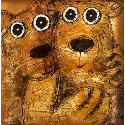 Painting You & Me by Maury Hervé | Painting Raw art Acrylic, Ink Animals