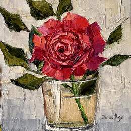 Painting Crimson Bloom by Pigni Diana | Painting Impressionism Oil Life style, Nature, Still-life