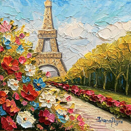 Painting Paris in Bloom by Pigni Diana | Painting Impressionism Oil Architecture, Landscapes, Urban