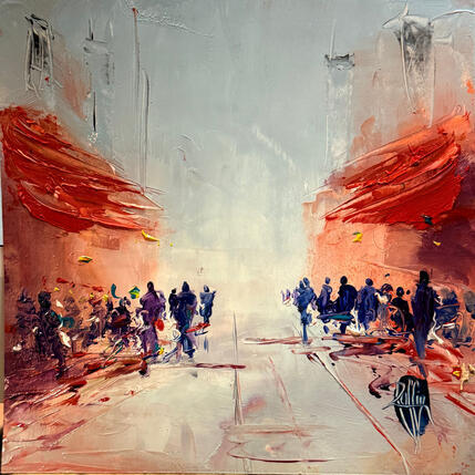 Painting Terrasses de café by Raffin Christian | Painting