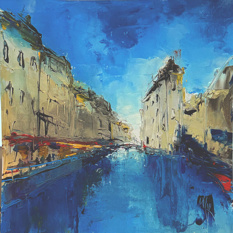 Painting Annecy by Raffin Christian | Painting Figurative Urban Oil